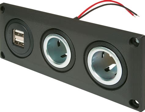 Pro Car built-in socket with USB double socket - Berger Camping