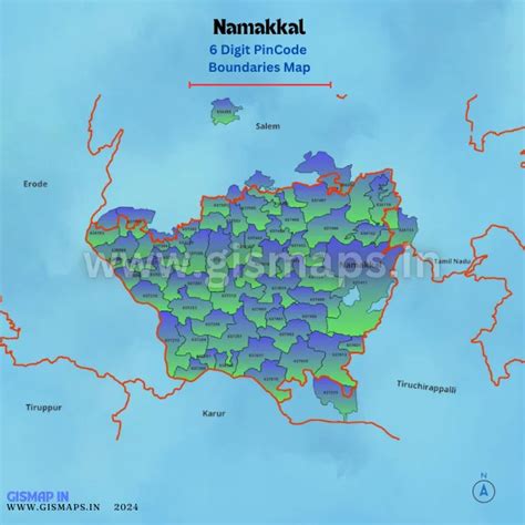 Namakkal PincodeBoundaries Map (Tamilnadu)