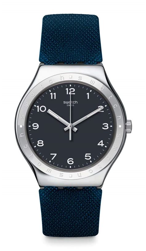 Swatch Time Stainless Steel Swiss Quartz Rubber Strap, Blue, 18.8 ...
