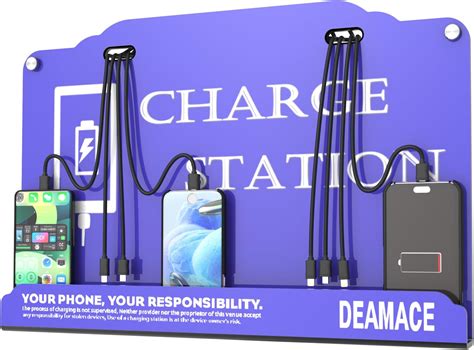 Amazon.com: DEAMACE Wall Mounted Cell Phone Charging Station with 8 ...