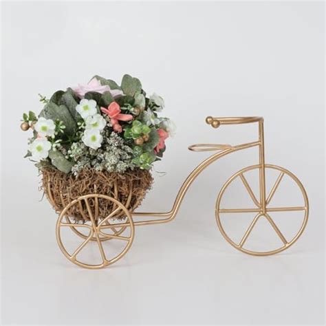 TIED RIBBONS Cycle Shape Flower Vase with Peonies Bunches for Centre ...
