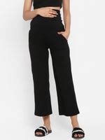 Maternity Wide Leg Bell Bottom Pant - Black