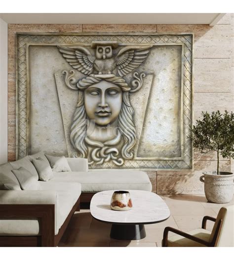9X7 Feet Athena .. the guardian of wisdom european theme 3d wall art s