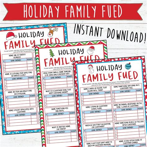 Christmas family feud game 24 questions and lightning round etsy – Artofit