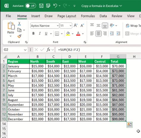 How to Copy Excel Formula 的图像结果