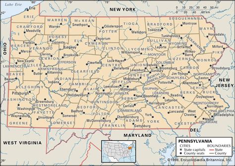 8 Free Printable Map of Pennsylvania Cities [PA] With Road Map | World ...