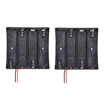 Electronic Spices 2Pcs 18650 3.7V Battery 4 Slots Battery Holder Box ...