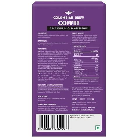 Colombian Brew Coffee Instant Coffee 3 In 1 Premix - Vanilla Caramel