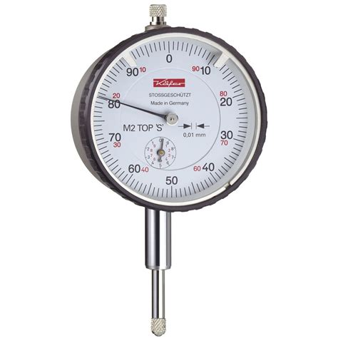 Käfer Dial gauge M2 S Top Reading 0.01 mm Range 10 mm with shock ...