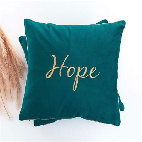 Buy Vibgyor Hope Teal Green Embroidered Cushion Cover- Set of 2 from ...