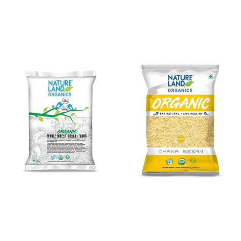 Natureland Organics Whole Wheat Flour 5 Kg - Organic Wheat Flour ...