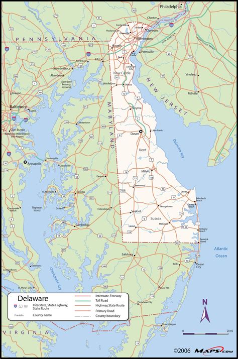Delaware County Wall Map | Maps.com.com