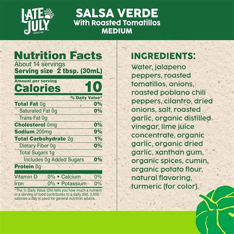 Late July Salsa Verde with Roasted Tomatillos Medium – Martie