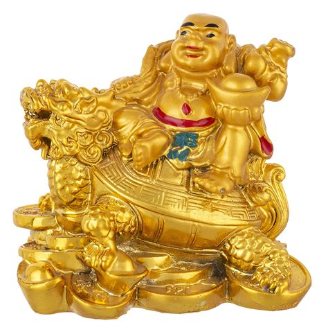 Buy Feng Shui Laughing Buddha with Dragon Tortoise on Bed of Wealth ...