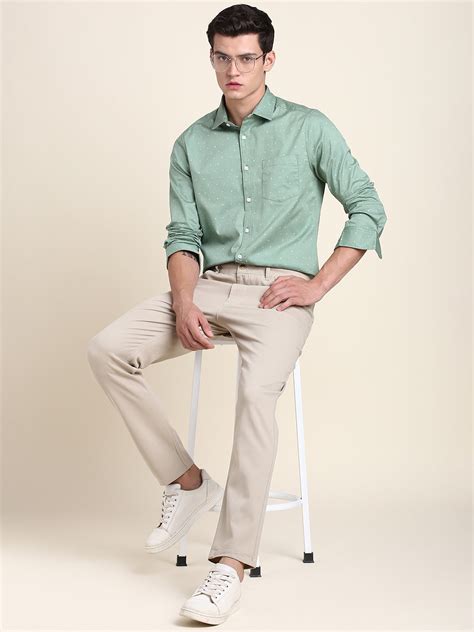 Men's Beige Solid Chino – DENNIS LINGO