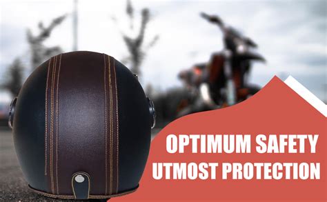 O2 Star Leather Unisex Open Face Helmet with Scratch-Resistant ...