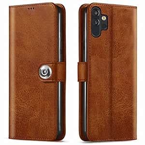 Nkarta Genuine Leather Finish Flip Back Cover Case | Inbuilt Pockets ...