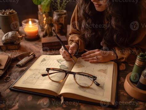 Woman Writing A Book