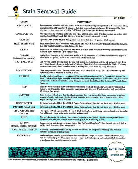 Image result for Stain Removal Reference Guide