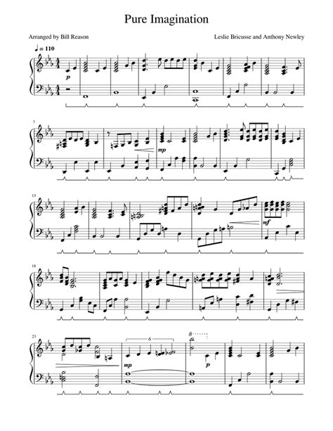 Pure Imagination sheet music for Piano download free in PDF or MIDI