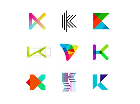 9款k字母logo变形设计_觉唯设计
