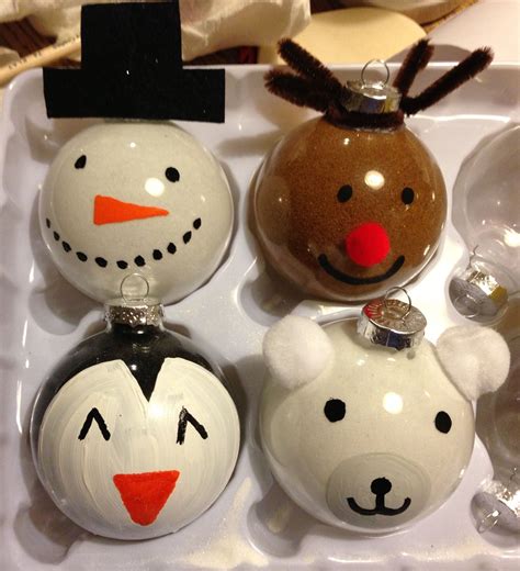 Cute holiday DIY ornaments! Rudolph, snowman, penguin and polar bear ...