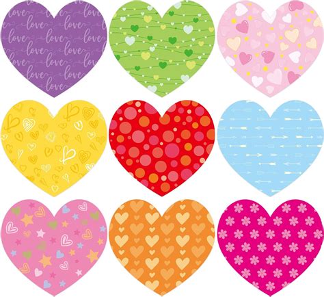 Amazon.com: Quera 60pcs Heart Cut-Outs Accents Colorful Valentine's Day ...