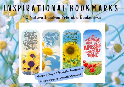 Inspirational Quotes Printable Bookmarks - Etsy