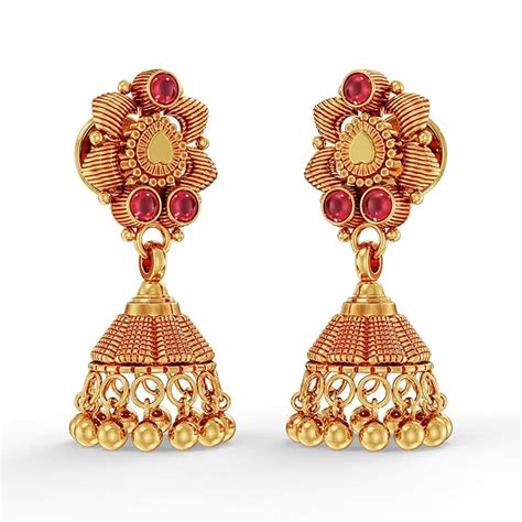 Joyalukkas 22k (916) Timeless Grace Classical Jhumka for Women : Amazon ...