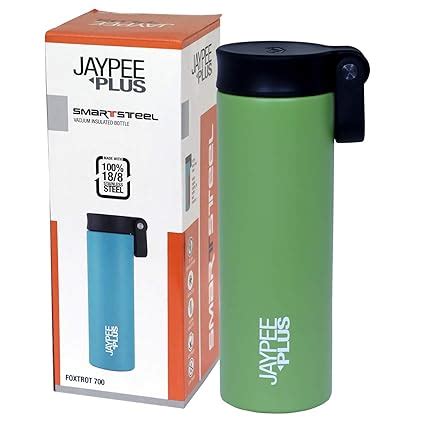 Buy Jaypee Plus Foxtrot 700 Stainless Steel Water Bottle, 650 ml, Green ...