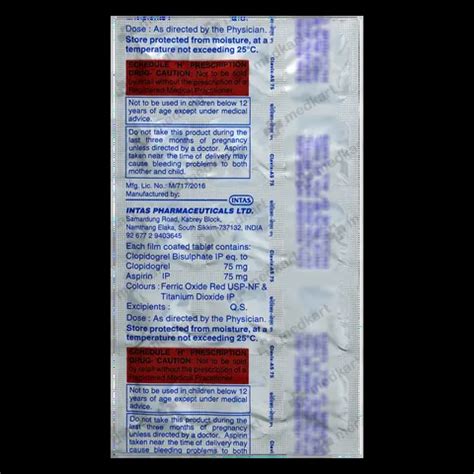 CLAVIX AS 75MG TABLET 15'S:Uses, Price, Side Effect, Composition ...