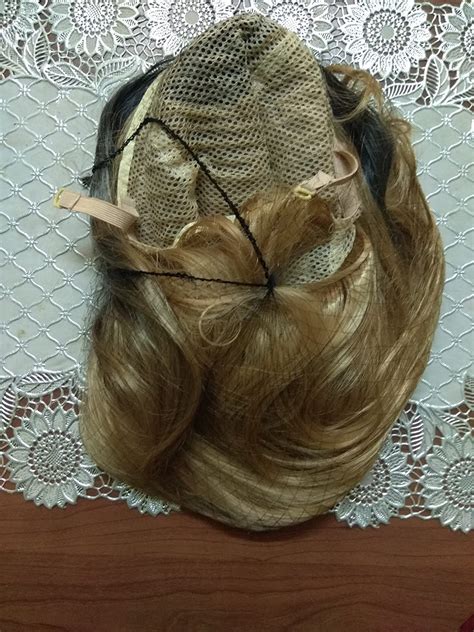 ForQueens Ombre Wigs Long Curly Middle Part Wig 2 Tone Reddish Brown ...