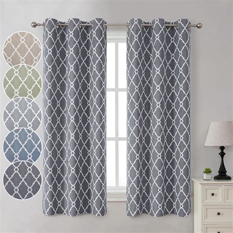 Amazon.com: Lecloud Piper Black Blackout Curtains 63 Inch Long 2 Panels ...