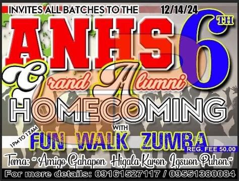 ANHS Alumni Homecoming 2024, Agusan, Cagayan de Oro City, 14 December ...