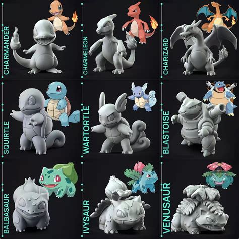 Set of 9 Pokemon 3D Models Stl File Bundle Pack 1 High Quality STL File ...