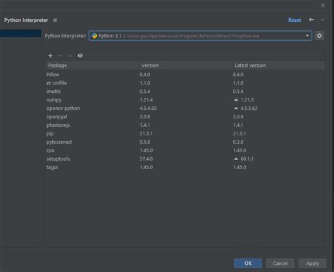 PyCharm Python Version Configure 的图像结果