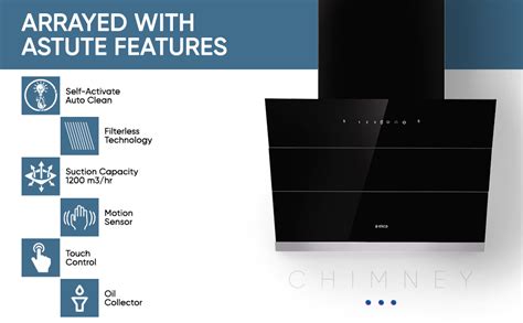 Elica 60 cm 1200 m3/hr Filterless Autoclean Kitchen Chimney with 15 ...