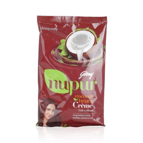 Buy Godrej Henna - Nupur Coco Henna Creme Natural Burgundy, 20ml Packet ...