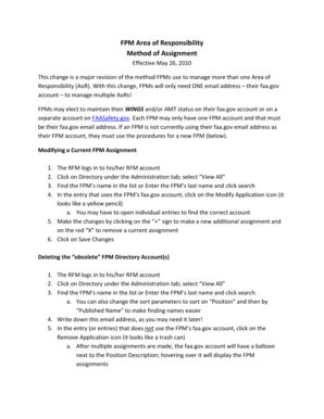 Fillable Online faasafety FPM Area of Responsibility Method of ...