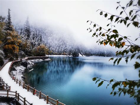 Photos Chine : paysage enneigé de Jiuzhaigou — Chine Informations
