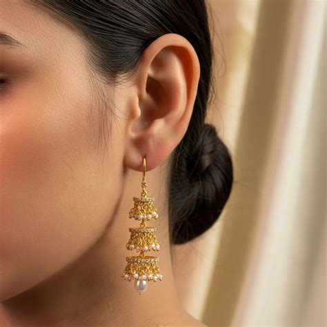 Silver Pearl Chandelier Earrings – Unniyarcha