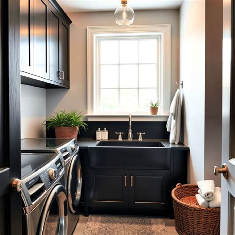25 Black Laundry Room Ideas for Functional Elegance