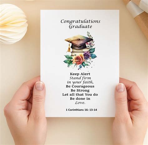Printable Graduation Card Religious Graduation Card - Etsy