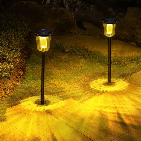 200 Lumen Solar Pathway Lights Outdoor for Yards,2 Pack Pathway Lights ...