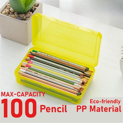 Pencil Case, Large Hard Pencil Box Bulk, Clear Crayon Box Marker Pen ...