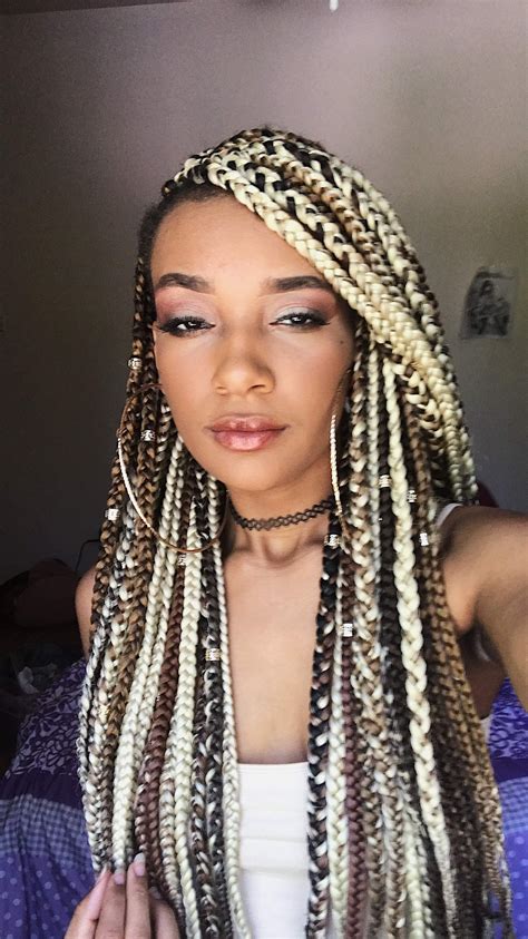 Brown And Blonde Box Braids