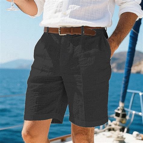 Hombre Pantalón corto Pantalones cortos de lino Pantalones cortos de ...