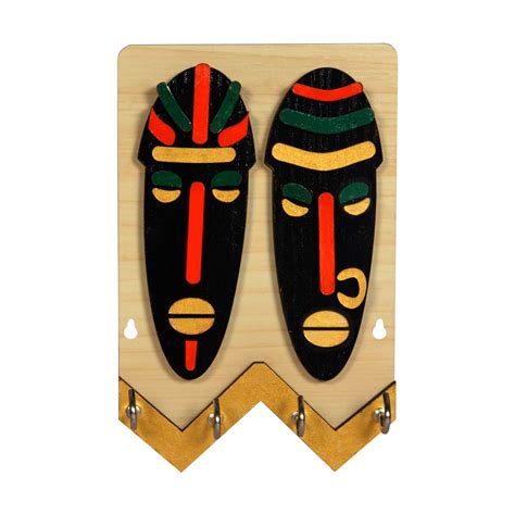 SHRADDHA SABURI ARTWORK 2 Face Handmade, Handpainted Wooden Key Holder ...
