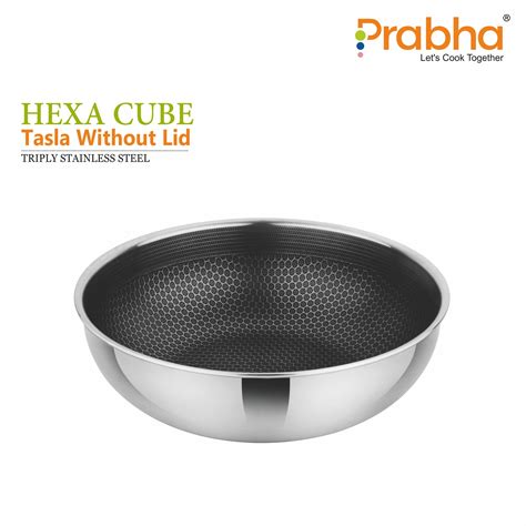 Tri-Ply Stainless Steel Hexa Cube Non-Stick Tasla | Prabhasteel