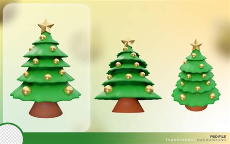 Um pacote 3D de uma árvore de Natal dourada e verde e fundo verde | PSD ...